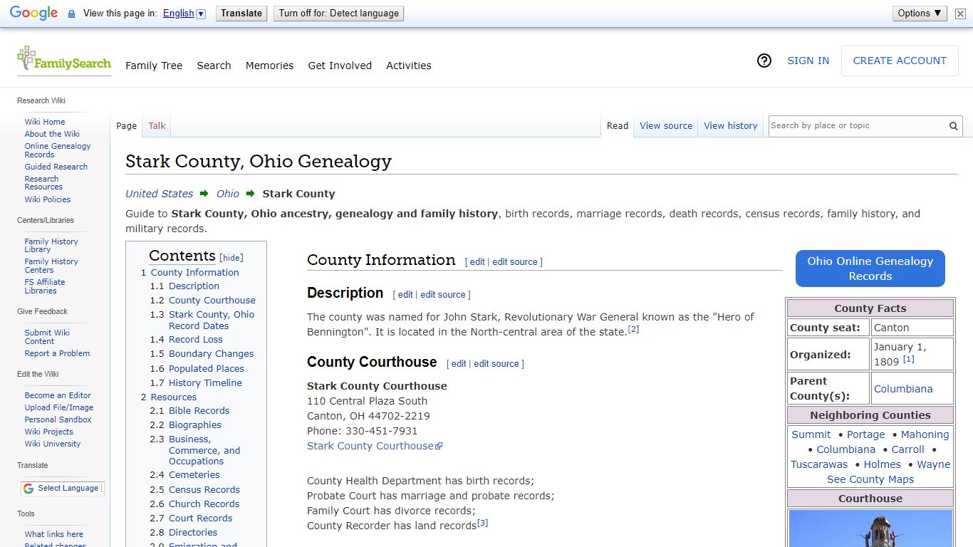 Stark County, Ohio Genealogy • FamilySearch